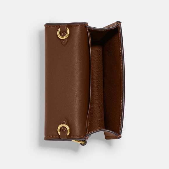 NWT Coach Outlet Boxed Mini Wallet On A Chain In Signature Canvas - Picture 2 of 5